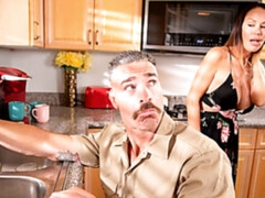 デカ尻, デカパイ, ブロンド, フェラチオ, 手コキする, 淫乱熟女, オッパイの, 濡れ