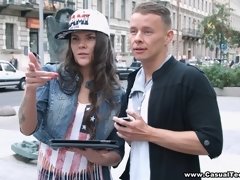 Pijpbeurt, Bruinharig, Jonge meid, Sperma shot, Europees, Zoenen, Kut duiken, Tiener