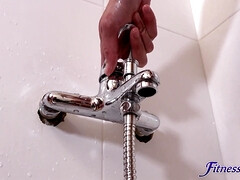 Arsch, Tussi, Schwarz, Sporthalle, Lesbisch, Dusche, Tätowierung, Nass