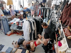 MILF Lexi Luna is sucking cock in the store