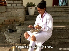 巨大クリトリス, フェラチオ, 巨乳な, イく瞬間, チン, キッチン, お金, ラフ