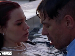 Arsch, Aus dem arsch in den mund, Grosse titten, Braunhaarige, Kehlenfick, Aufs gesicht abspritzen, Rotschopf, Reiten