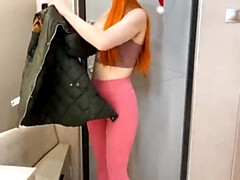 Enthousiasteling, Grote lul, Sperma, Diep in de keel, Gezichtspunt, Kut duiken, Roodharige vrouw, Strak