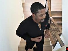 デカチン, 黒人, ブロンド, 中出し, 黒人, 顔射, ハードコア, 異人種間
