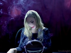 美女, ブロンド, フェティッシュ, 喫煙