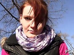 Dishy nymph railing meatpipe in front of camera