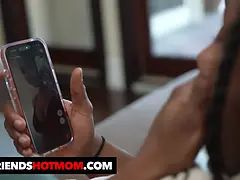 Sexy MILF Mellanie Monroe cheers up her son's sad friend with her big juicy ass