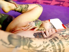 Anal, Mamada, Polla, Estilo perrito, Coño, Afeitado, Tatuaje, Tetas