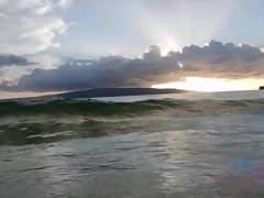 Strand, Vingeren, Vriendin, Zoenen, Naakt, Orgasme, Buiten, Kut duiken