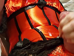 素人, 女装男装, フェティッシュ, 下着, オナニー, 熟年, 穴開きパンティ, 一人