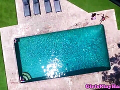 Americano, Bikini, Pareja, Hd, Lesbiana, Al aire libre, Hijo