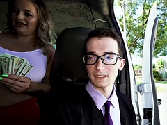Straight guy lured to office gets ass fucked in public van outdoors