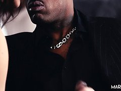 デカチン, デカパイ, 黒人, フェラチオ, 茶髪の, ハードコア, Hd, 異人種間