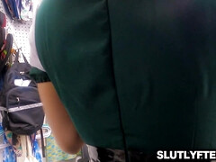 Kont, Bruinharig, Diep in de keel, Vingeren, Natuurlijke tieten, Kantoor, Tiener, Tieten likken