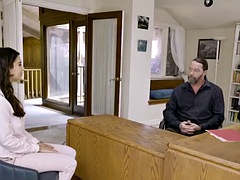 美女, デカパイ, フェラチオ, 茶髪の, 着衣女と全裸男, ハードコア, ラティーナ, オッパイの