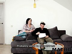 茶髪の, お婆さん, Hd, ロシア人, 義母, ストッキング