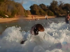 Leie, Strand, Freundin, Nackt, Pov, Öffentlich, Muschi, Titten
