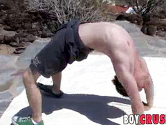 Spermaladung, Schwul, Masturbation, Im freien, Solo