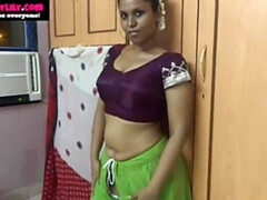 Mumbai Maid Horny Lily Jerk Off Instruction In Sari In Clear Hindi Tamil and In Indian