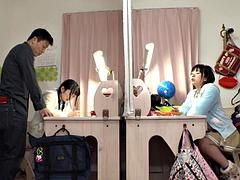 Asiatique, Japonaise, Plan cul à trois