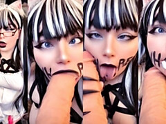 Belle grosse femme bgf, Sucer une bite, Gode, Grosse, Femelle, Gode énorme, Solo, Suçant