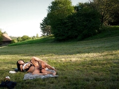 Anal, Gros seins, Brunette brune, Plantureuse, Allemand, De plein air, Piercing, Tatouage