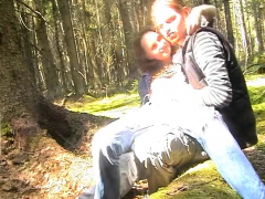 Skinny chick mounts her tiny body on a males big dick