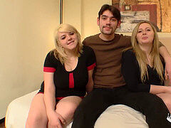 Wohlbeleibte schöne frauen, Blasen, Europäisch, Fett, Frau frau mann, Realität, Spanisch, Flotter dreier