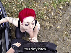 Mamada, Coche, Lencería, Al aire libre, Perforación, Pov, Coño, Medias largas