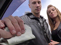 HUNT4K. hotwife permits blond girl Victoria Daniels touch strangers dick for cash