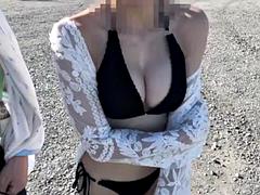 Amateur, Asiático, Bikini, Universidad, Corrida, Novia, Japonés, Público