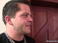 アナル, デカチン, デカパイ, フェラチオ, エロ熟女, 熟年, 淫乱熟女, 三人