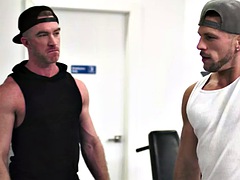 Muscled Jock analpounded by his BF in gym after workout