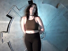 美女, デカ尻, デカパイ, ボンデージ, 茶髪の, フェティッシュ, 自然山雀, 乳首