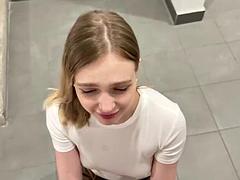 Blonde, Couple, Exhib, Hard, Pov, Public, Russe