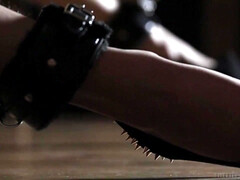 restrained babe in sexy bondage - fetish solo