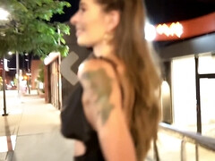 Club Dress Leaves Lily Maes Pussy Exposed At The Crowded Bar