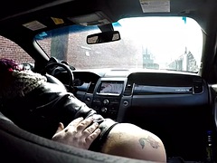 黒人, 車, 黒人, ハードコア, 娼婦, フェラする