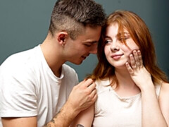 Grote lul, Pijpbeurt, Mollig, Hondjeshouding, Natuurlijke tieten, Roodharige vrouw, Tiener, Tieten likken