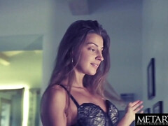 Doigter, Léchez, Masturbation, Seins naturels, Mamelons, Orgasme, Rasée, Solo