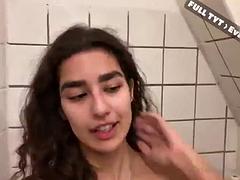 Asiático, Chica, Morena, Latina, Masturbación, Ducha, Solo