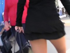 素人, ブロンド, 公共, 現実, スカートのぞき, のぞき