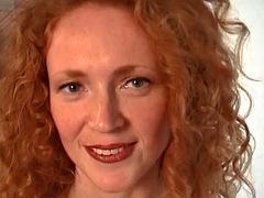 Hot British redhead falls on cock