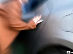 Amateur, Morena, Coche, Acercamiento, Casero, Pov, Medias largas