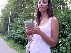 wonderful Czech black-haired inexperienced has public sex