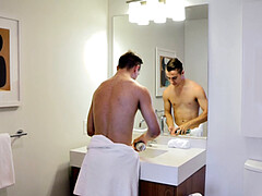 Минет, Геи, Бритые, Душ