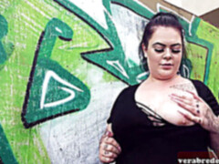 ぽっちゃり, デカ尻, ぽちゃ, ドイツ人, アウトドア, 公共