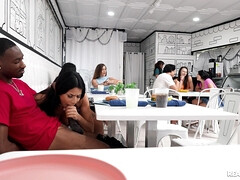 Verga grande, Negro, Mamada, Interracial, Público