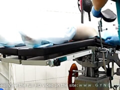 Ejaculation on gynecology stool