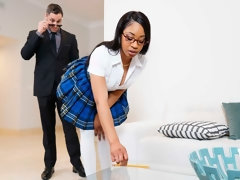 Grote kont, Zwart, Pijpbeurt, Hondjeshouding, Interraciaal, Masturbatie, Tiener, Tieten likken
